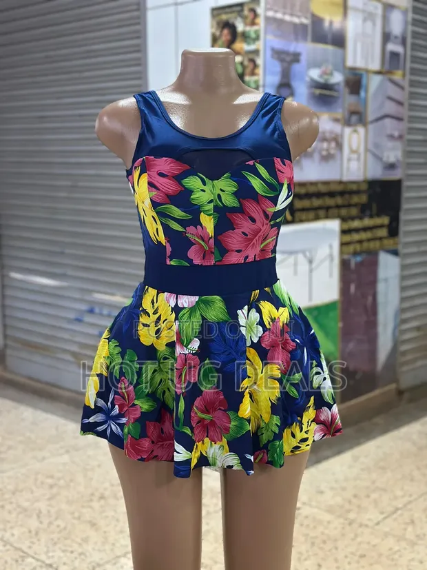 Ladies Swimdress - Tropical Pattern - 1