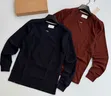 Long-Sleeved Plain Textured Crewneck T-Shirts - 3
