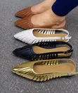 Pleated Sling Back Flat Shoes - 1