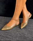 Pleated Sling Back Flat Shoes - 2
