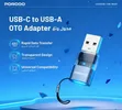 Porodo Minilink Transparent OTG Adapter USB-C to USB-A - 3