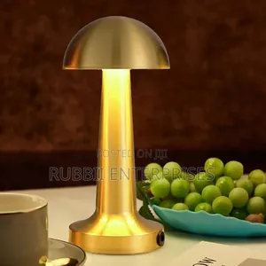 Gold-Colored Mushroom Dome Table Lamp