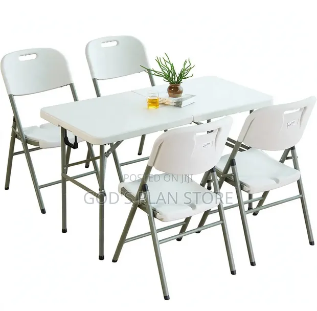 Portable Folding Dining Table and Chairs Set - 1