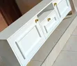 White TV Stand with Gold Knobs and Stand (Suitable for 85-inch TVs) - 1