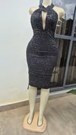 Women's Little Black Dress with Silver Shine - Size M - 1