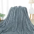 Brand New ZHH Plush Ribbed Throw Blanket - Gray - 1