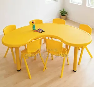 HerHome Kids Plastic Table and Chairs - Yellow