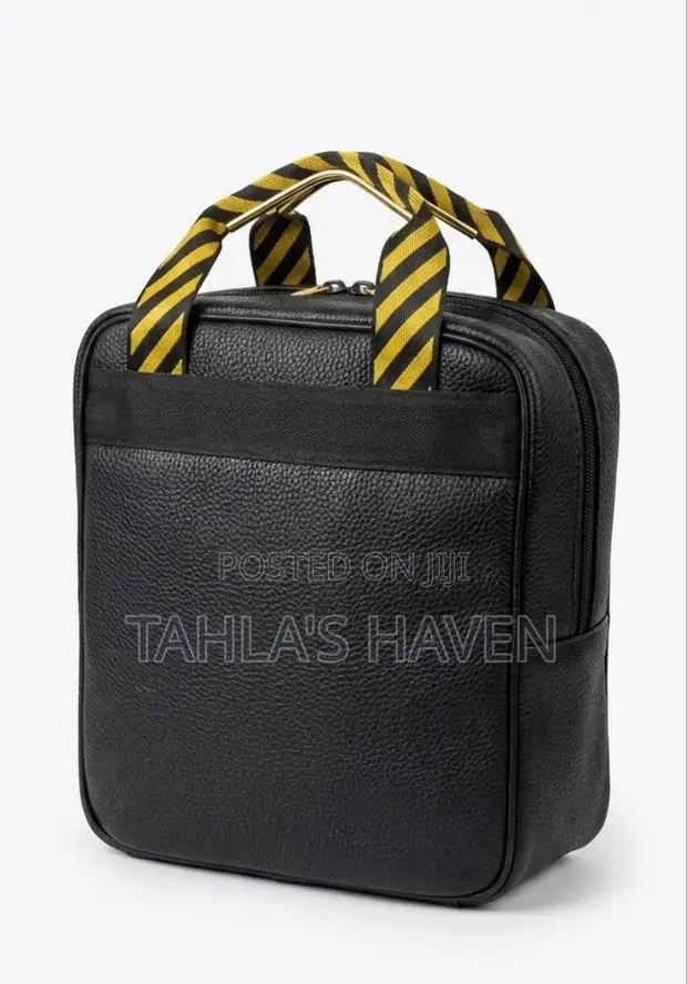 Black Leather Hand Bag - 1