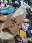 Brown Cross-Strap Slide Sandals - 2