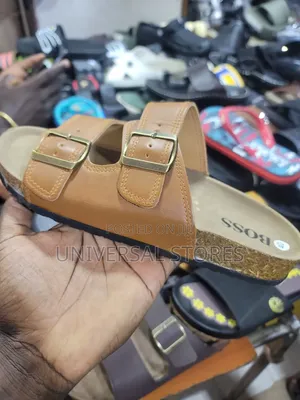 Boss Double-Buckle Slide Sandals - Brown
