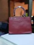 Ladies Leather Handbag with Top Handle - 2