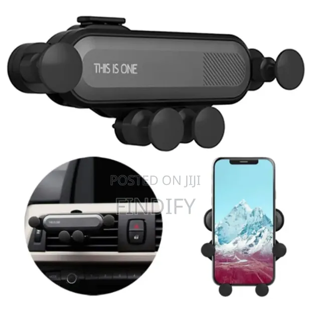 Gravity Car Phone Holder Air Vent Mount - Black - 1