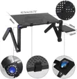 Adjustable Foldable Aluminum Laptop Table with Cooling Fan & Mouse Pad - 3