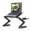 Adjustable Foldable Aluminum Laptop Table with Cooling Fan & Mouse Pad - 4