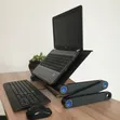 Adjustable Foldable Aluminum Laptop Table with Cooling Fan & Mouse Pad - 5