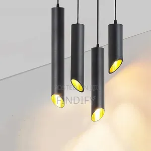 Modern LED Tube Pendant Light - Matte Black