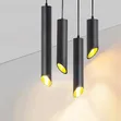 Modern LED Tube Pendant Light - Matte Black - 1