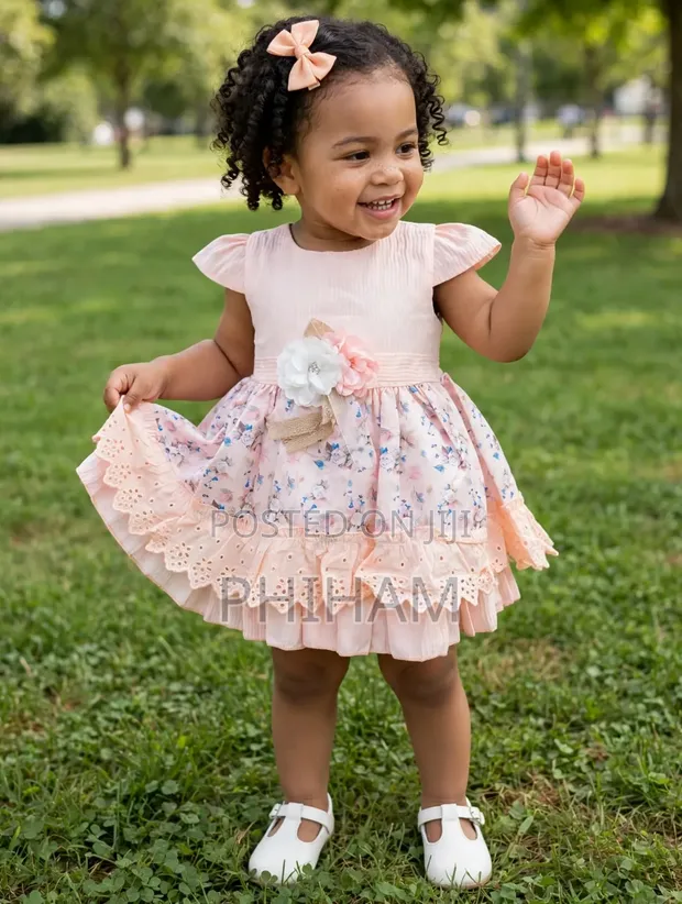 Baby/Girls Floral Cotton Dress - 1