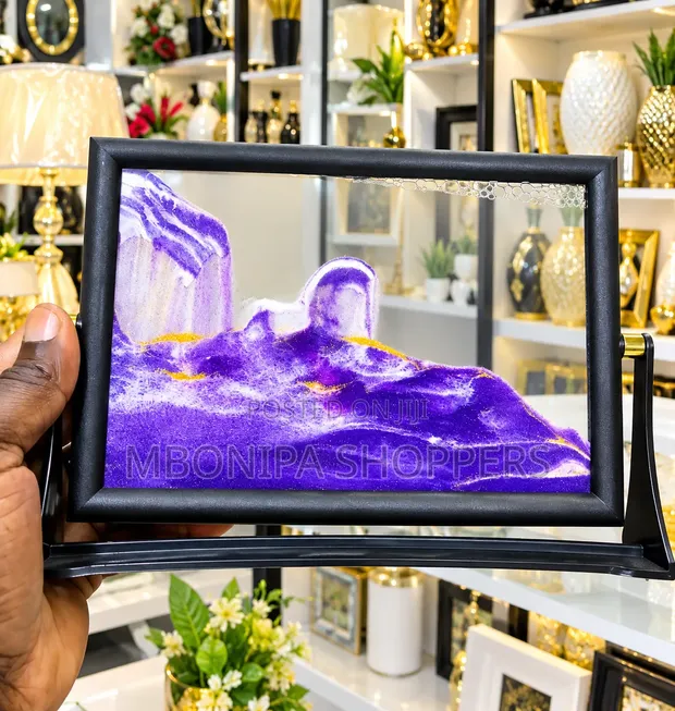 Elegant Purple Flowing Sand Art Frame - 1