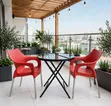 Chelsea Cafe/Balcony Foldable Glass Dining Table and Chairs - 1