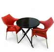 Chelsea Cafe/Balcony Foldable Glass Dining Table and Chairs - 2