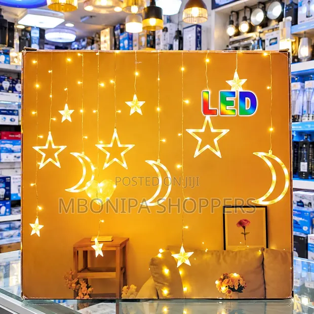 LED Star & Moon Curtain String Lights - 1