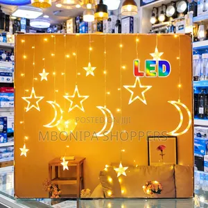 LED Star & Moon Curtain String Lights