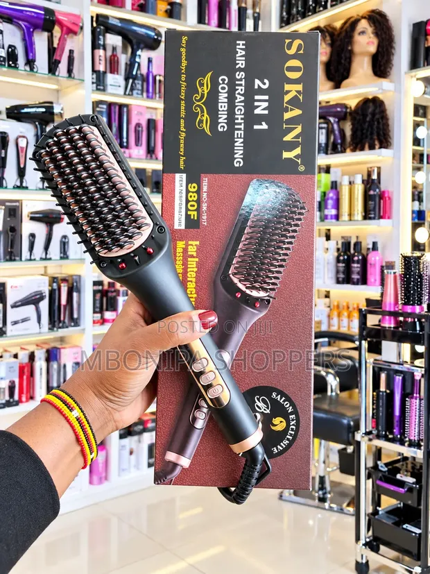 SOKANY 2-in-1 Hair Straightening Comb & Styling Brush - 1