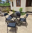 5 Piece Foldable Glass Table and Chairs - 1