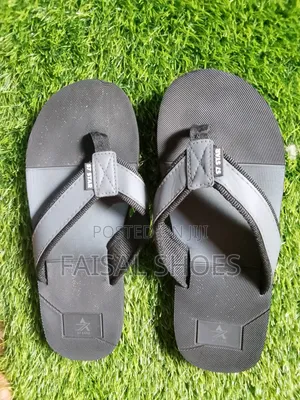 Men's Black Flat Sandals - Size 43