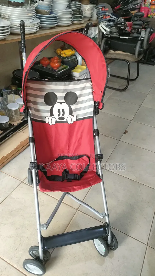UK Used Disney Mickey Mouse Lightweight Folding Travel Stroller - 1