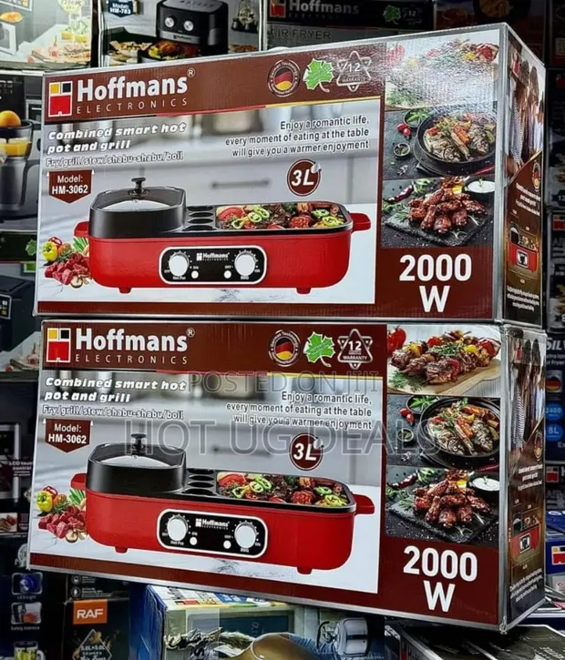 Hoffman 3L Smart Hot Pot and Grill Machine - 2000W (HM-3062) - 1