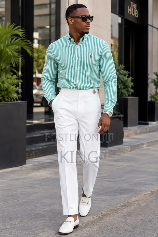 Polo Shirt and Beltless Gentlemen Outfit - 1