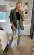 Women's Authentic Plain Blazers - 4