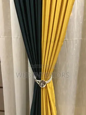 Green and Yellow Curtains Per Meter