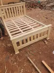 Varnished 4x6 Strong Wooden Bed - 1