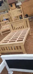 Varnished 4x6 Strong Wooden Bed - 2