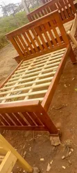 Brand New 4x6 Brown Wood Bed Frame - 1