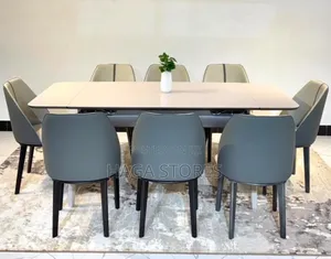 Glass Top Dining Table Set - 6 Seaters