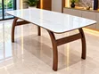 Wooden Stand Glass Top Dining Table - 2