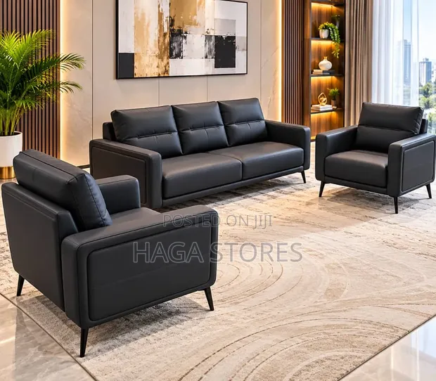 Brand New Black Office Sofas - SofaSets - 1