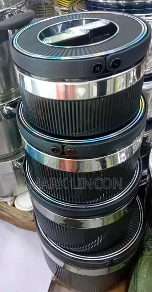 Premium 4 PCS Insulated Hot Pot Set - Black