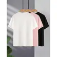 3-in-1 Pack Men's T-Shirts: White, Pink, Black - 1