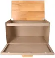 Modern Metal Bread Bin with Wooden Lid - 3