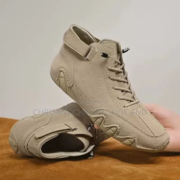 Men's Fashion Suede Boots with Straps - 1