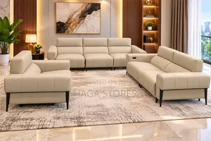 Electric Cream Leather Recliner Sofa