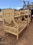 Double Decker Bed - Solid Musambya Wood - 2