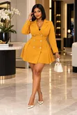 Blazer Dresses - Long Sleeve Button Closure - 2