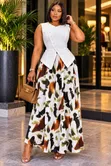 Ladies 2-Piece Set: Sleeveless Top & Floral Skirt - 1