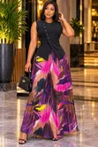 Ladies 2-Piece Set: Sleeveless Top & Floral Skirt - 4